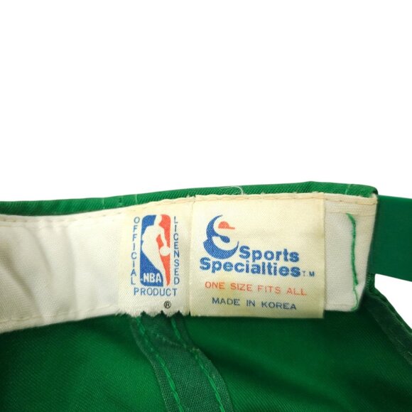 Boston Celtics Script Baseball Cap READ Vtg 90s Snapback Hat Sports Specialties - Picture 9 of 15